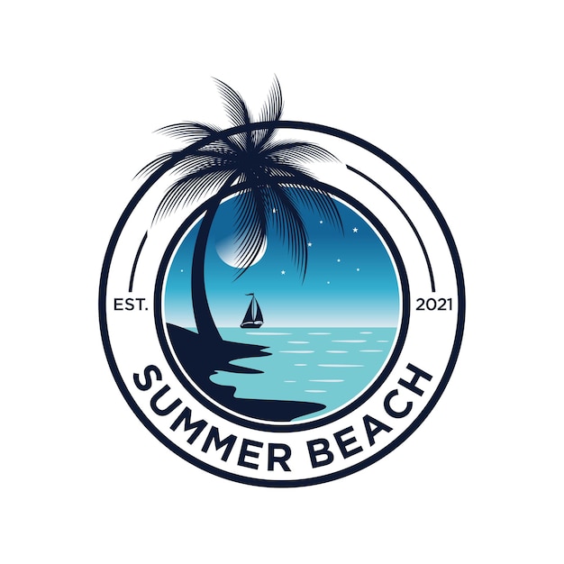 Modèle De Logo De Plage D'été
