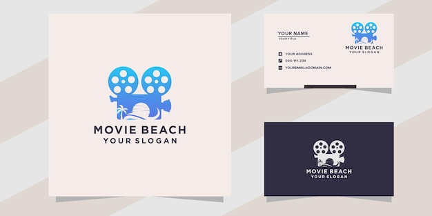 Modèle de logo de plage de film