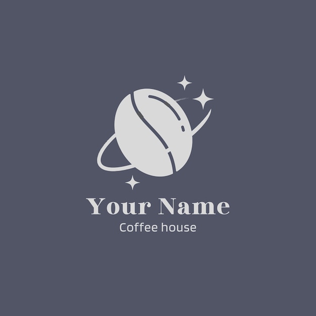 Modèle De Logo De Planète De Café Illustré