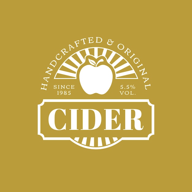 Modèle de logo plat pour boisson au cidre de pomme