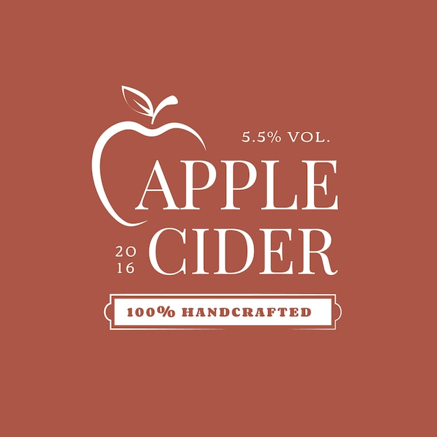 Modèle de logo plat pour boisson au cidre de pomme