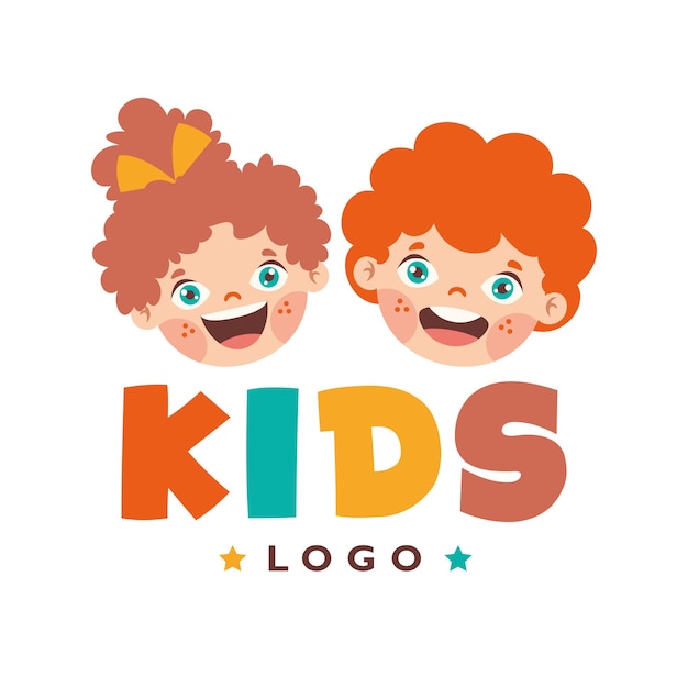 Modèle De Logo Plat Pour Les Enfants