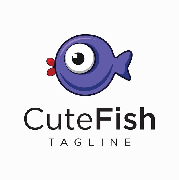 Modèle De Logo De Poisson Mignon