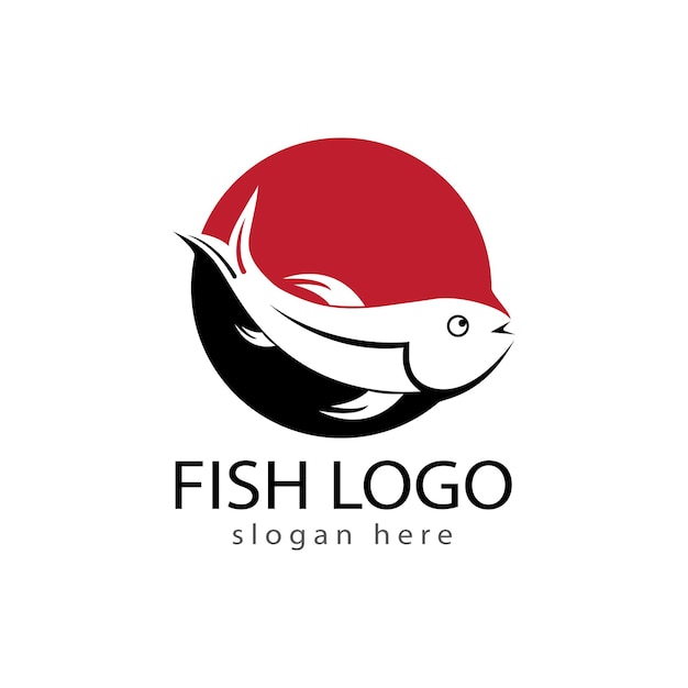 Modèle De Logo De Poisson Symbole Vectoriel Créatif