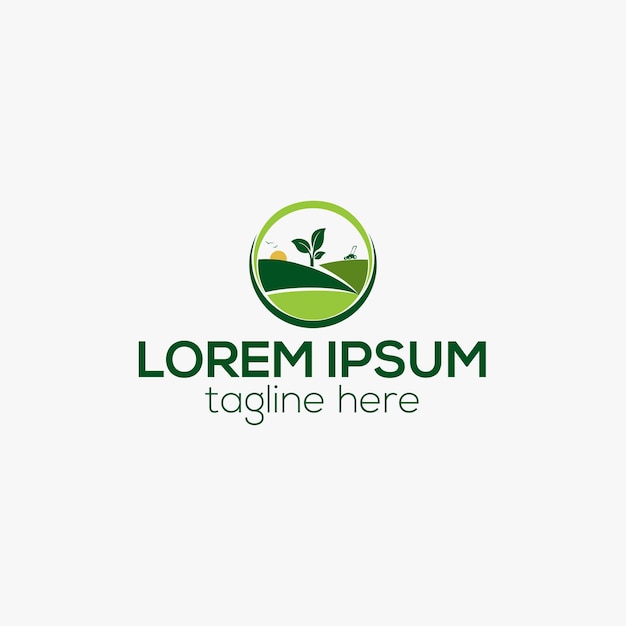 Modèle de logo professionnel pour l'entretien des pelouses et l'aménagement paysager