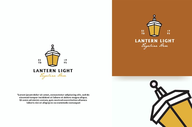 Modèle de logo de rayon de lanterne de luxe