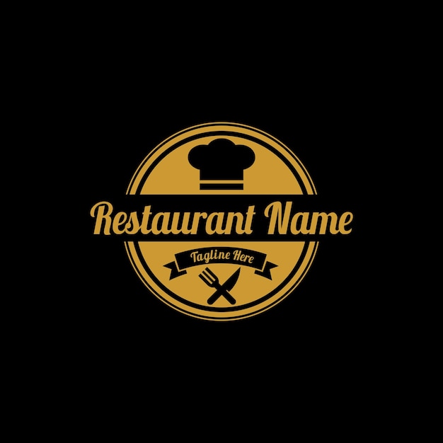 Vecteur modèle de logo de restaurant classique