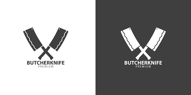 Modèle De Logo De Restaurant De Couteau De Boucher