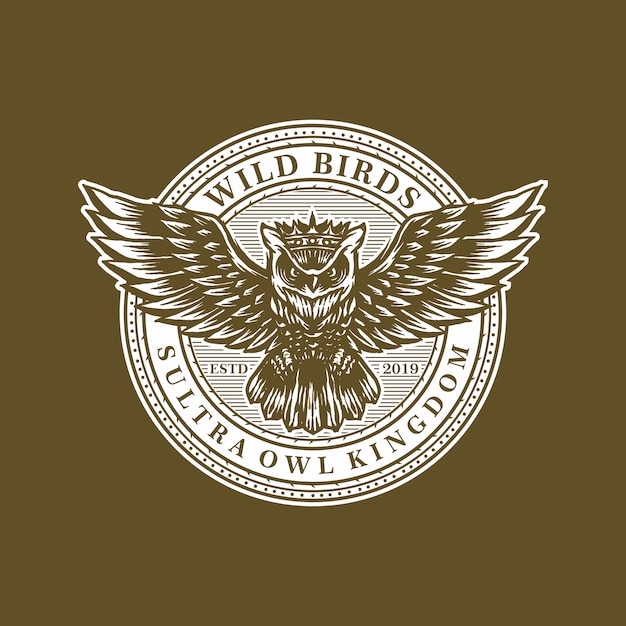 Modèle De Logo Rétro Hibou