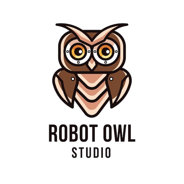 Modèle De Logo Robot Owl Studio