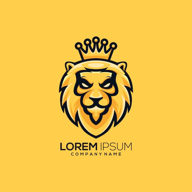 Modèle De Logo De Roi Lion