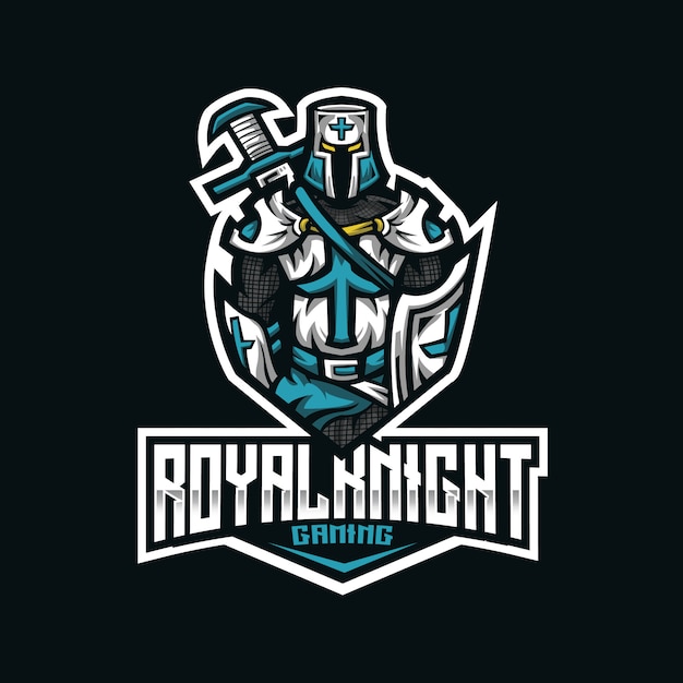 Vecteur modèle de logo royal knight esport