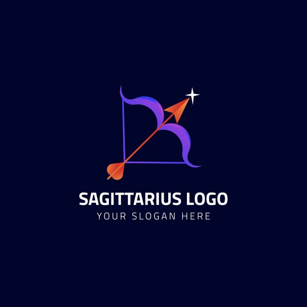 Modèle de logo sagittaire dégradé