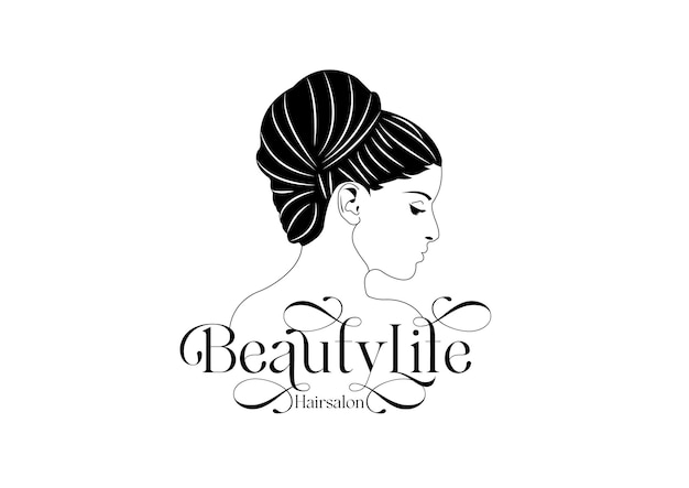 Modèle De Logo De Salon De Coiffure Pour Femmes