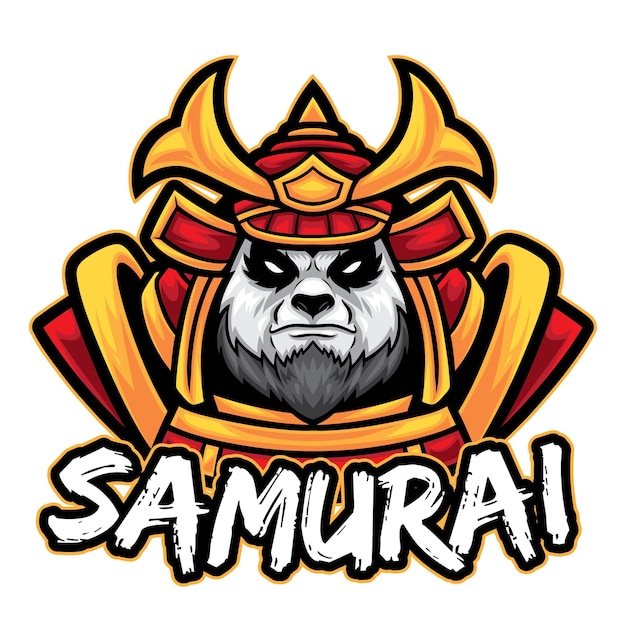 Modèle De Logo Samurai Panda Esport