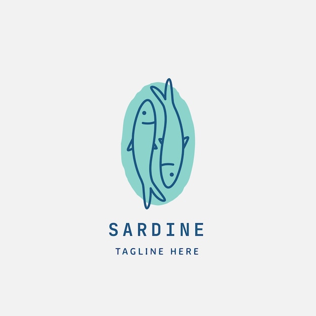 Vecteur modèle de logo de sardine et de maquereau poisson conception d'illustration vectorielle du logo