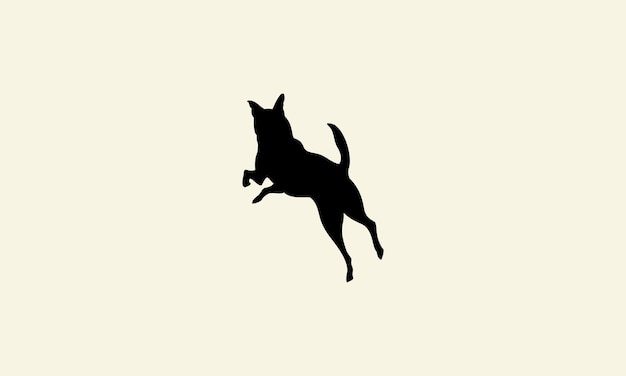 Modèle De Logo De Saut De Chien Silhouette