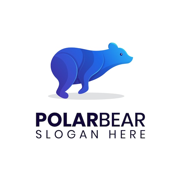 Modèle de logo de saut d'ours polaire