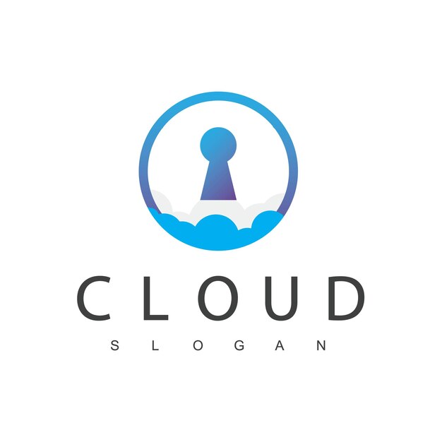 Modèle De Logo De Sécurité Des Données Cloud