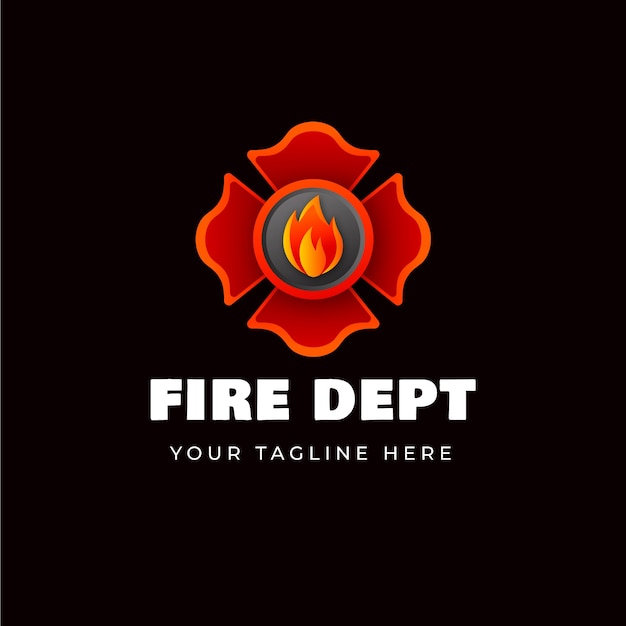 Modèle De Logo De Service D'incendie Dégradé