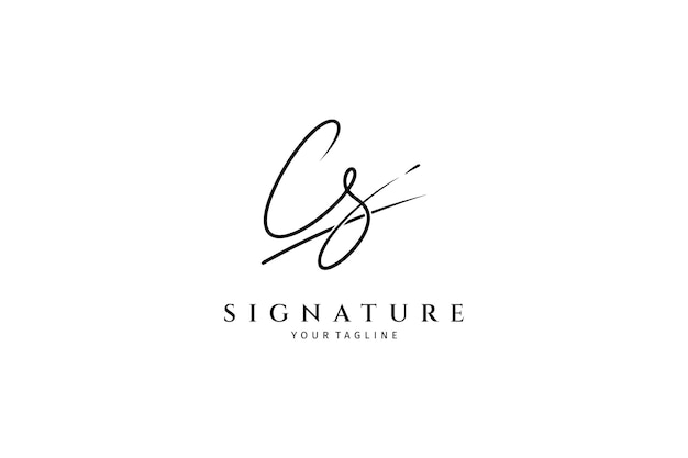 Modèle de logo de signature initiale CS
