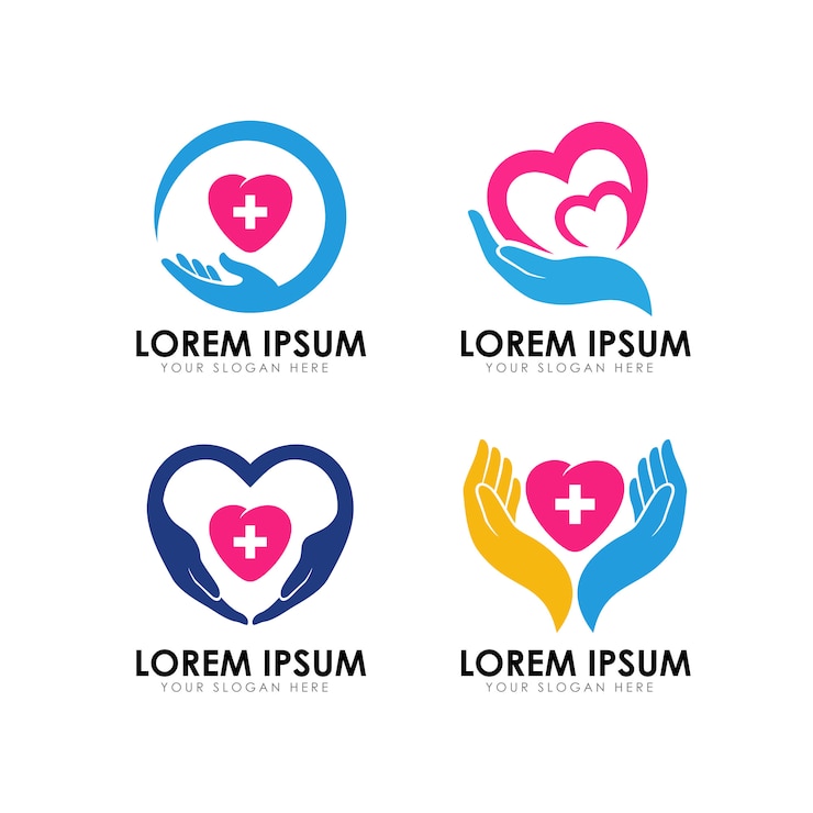 Vecteur modèle de logo de soins cardiaques.