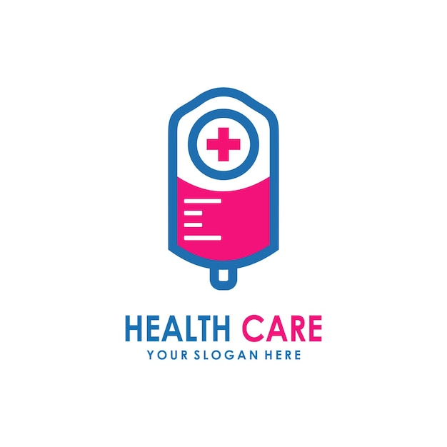 Modèle de logo de soins de santé et plus symbole