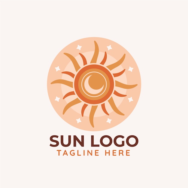 Modèle De Logo Soleil Dessiné à La Main