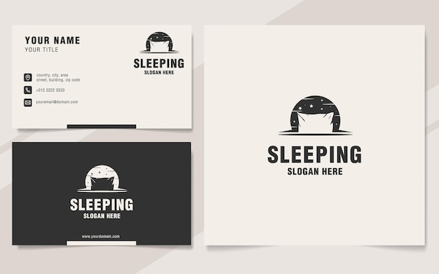 Modèle de logo de sommeil sur le style monogramme