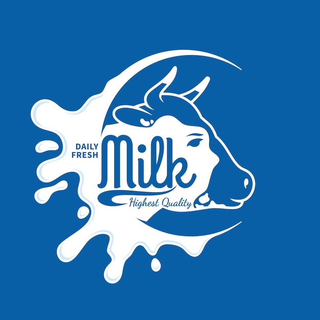 Vecteur modèle de logo splash icône lait