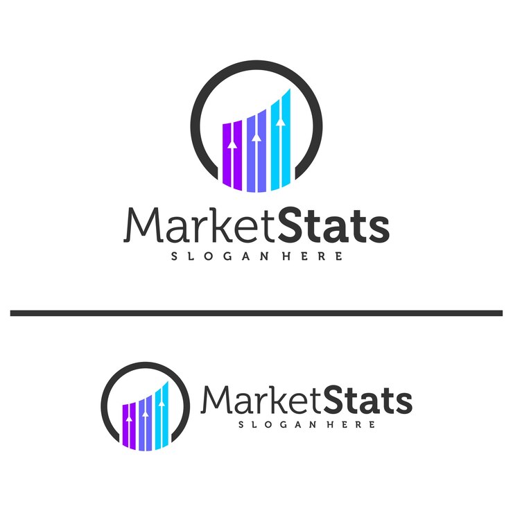 Modèle de logo de statistiques de graphique Conception du vecteur de succès du marché Illustration du graphique de croissance