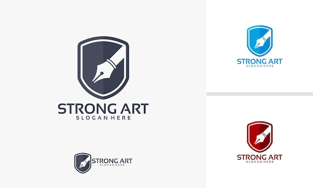 Modèle De Logo Strong Art Art Shield Logo Conçoit Vecteur