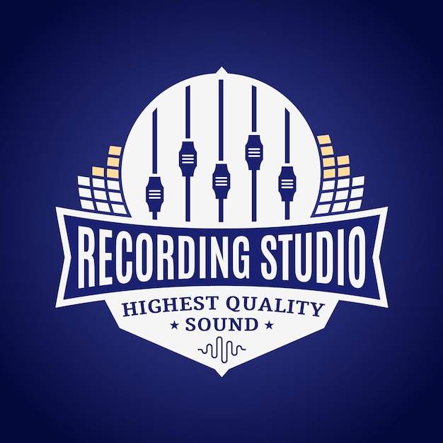 Modèle de logo de studio d'enregistrement