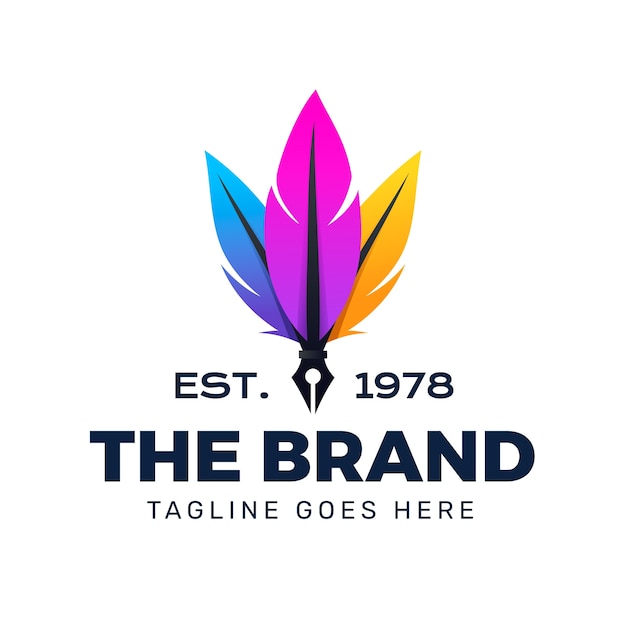 Modèle de logo de stylo plume