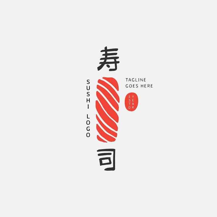 Vecteur modèle de logo de sushi cuisine traditionnelle japonaise icône de nourriture savoureuse logo vectoriel de bar à sushi asiatique