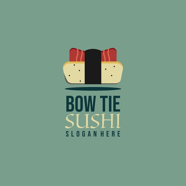 Modèle De Logo De Sushi Noeud Papillon Modèle De Logo De Restaurant De Sushi Illustration Vectorielle