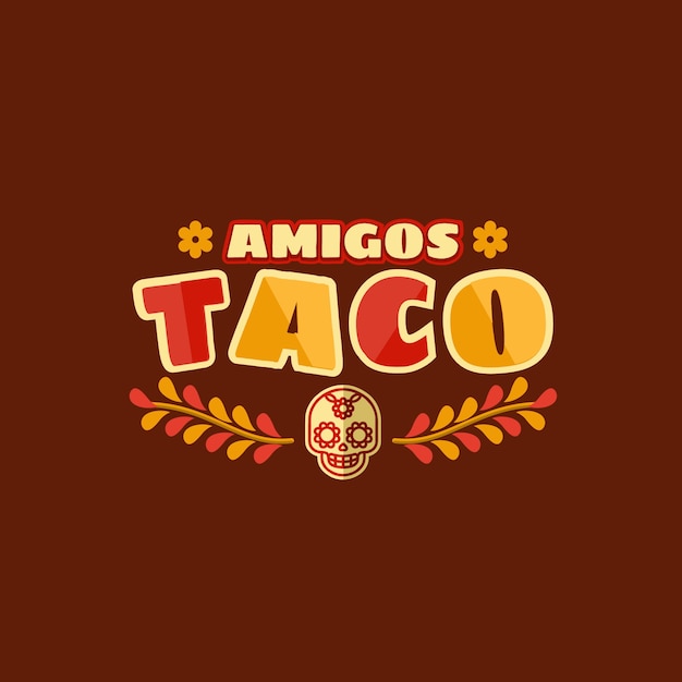 Modèle De Logo Taqueria Design Plat