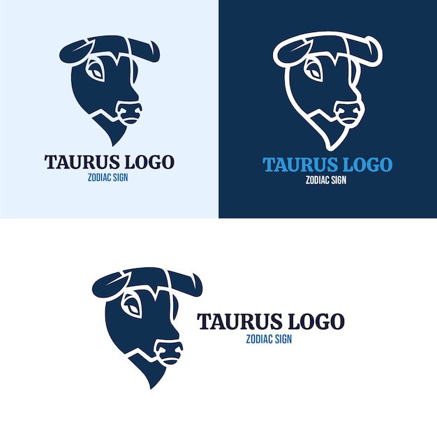 Modèle de logo de taureau dessiné à la main