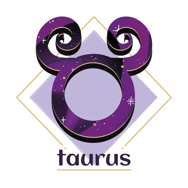 Vecteur modèle de logo taurus design plat dessiné à la main