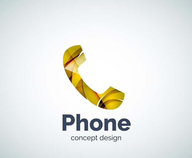 Vecteur modèle de logo de téléphone rétro