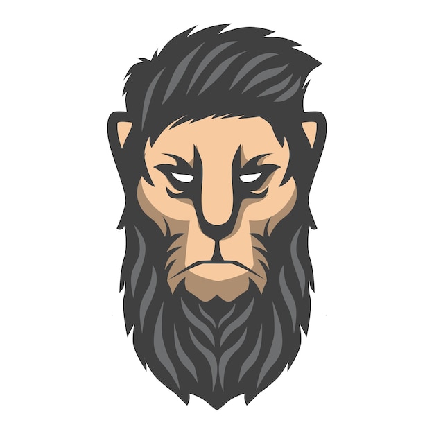 Vecteur modèle de logo de tête de lion