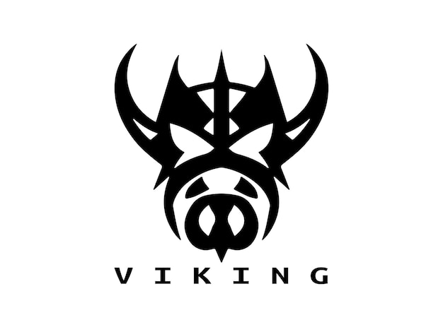 Vecteur modèle de logo de la tête de viking