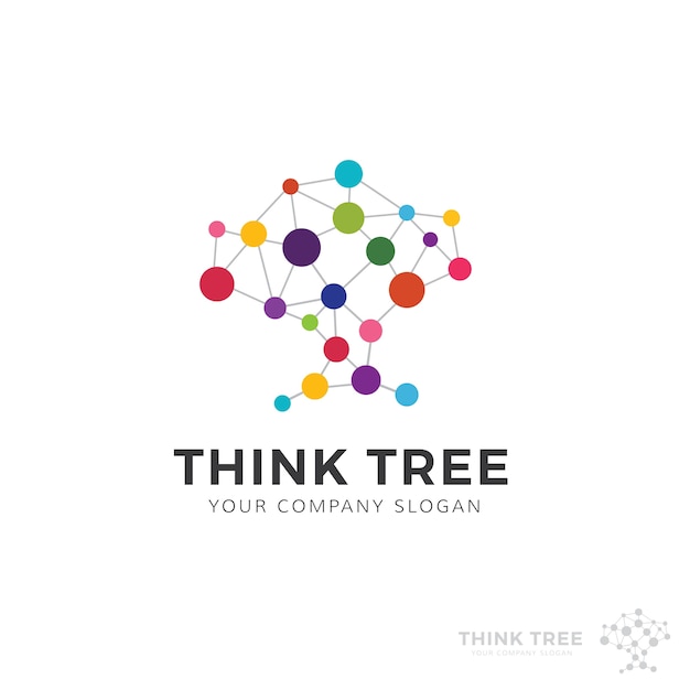 Modèle de logo Think Tree