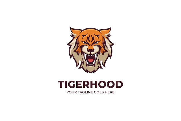 Modèle De Logo De Tigre En Colère