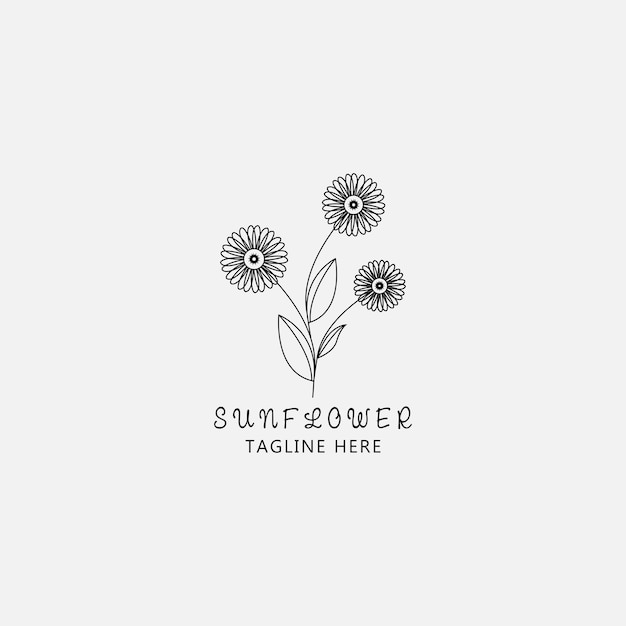 Vecteur modèle de logo de tournesol au design unique