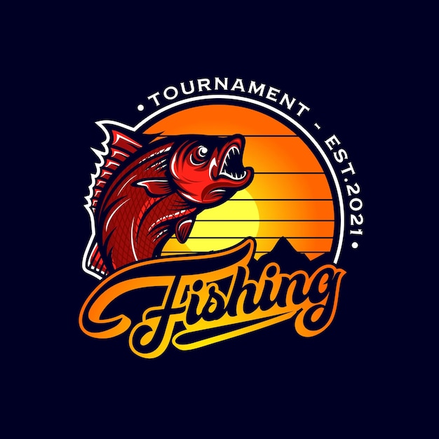 Modèle De Logo De Tournoi De Pêche