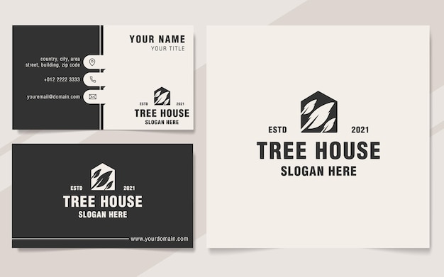 Modèle De Logo Treehouse Sur Le Style Monogramme