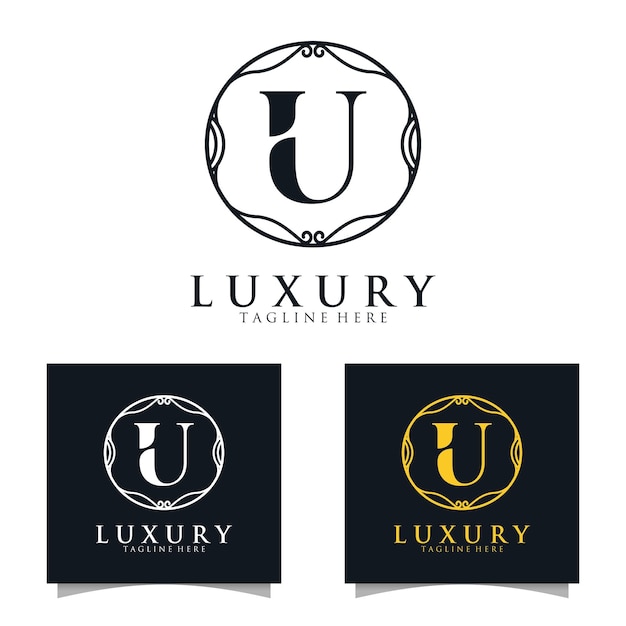 Vecteur modèle de logo u initial de luxe pour restaurant royalty boutique cafe hotel heraldic jewelry etc.
