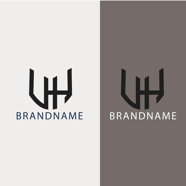 Modèle De Logo Uhh Lettre Initiale Monogramme Moderne