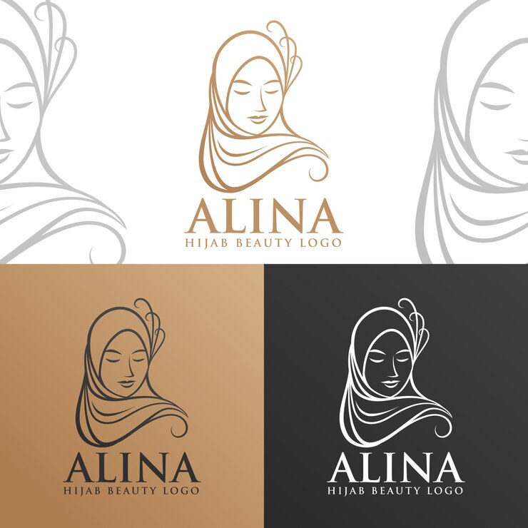 Vecteur modèle de logo vectoriel beauté femme hijab